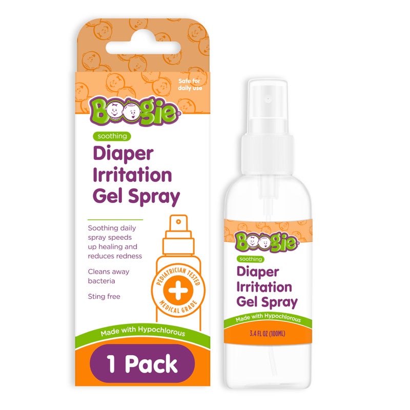 Boogie Hypochlorous Acid Diaper Irritation Gel Spray - 3.4 oz - Baby Essentials for Diaper Rash, Soothing Cleansing Spray - Image 1