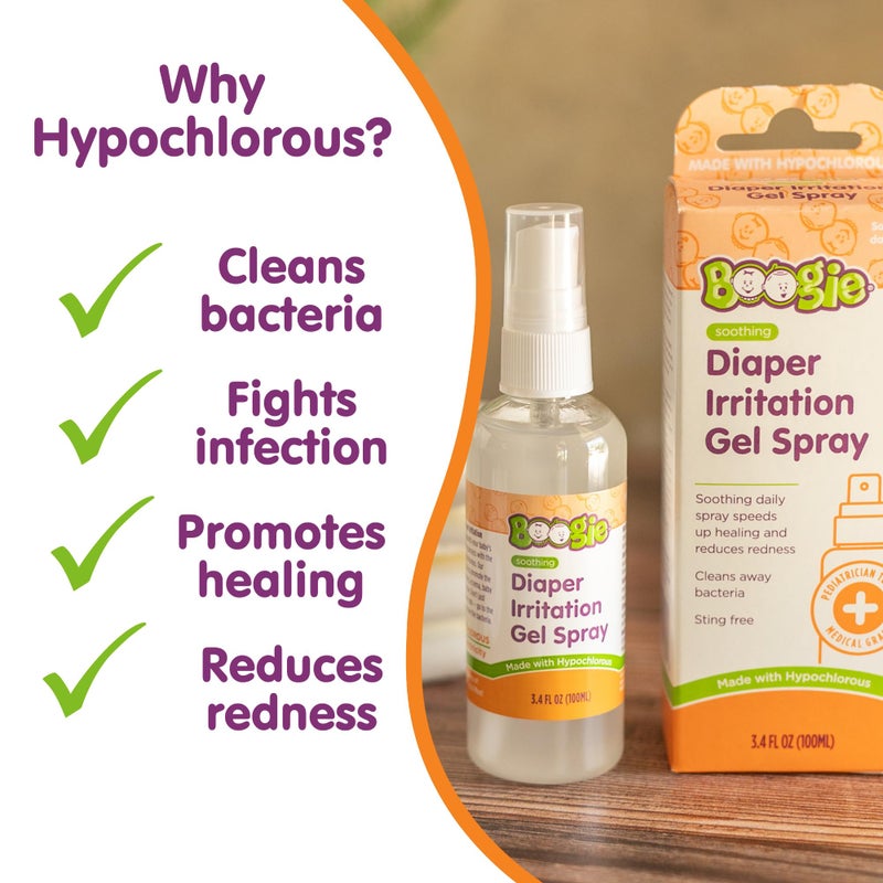 Boogie Hypochlorous Acid Diaper Irritation Gel Spray - 3.4 oz - Baby Essentials for Diaper Rash, Soothing Cleansing Spray - Image 3