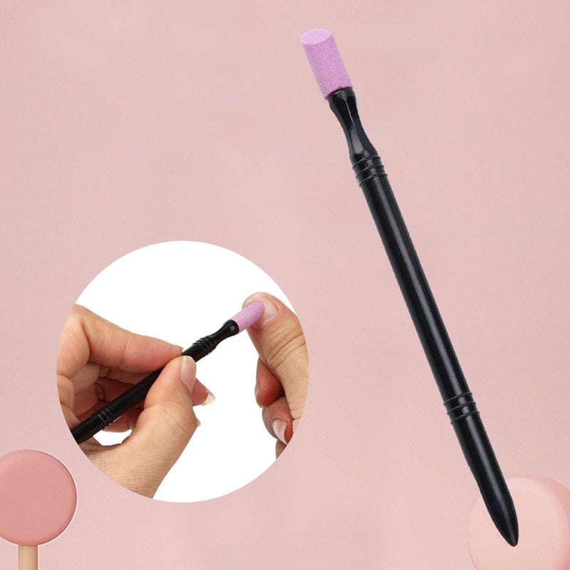 10pcs Double-Ended File Stone Stick Pen Cuticle Pusher Nail Buffing Tool Manicure Supplies for Home and Expert Use - Image 4