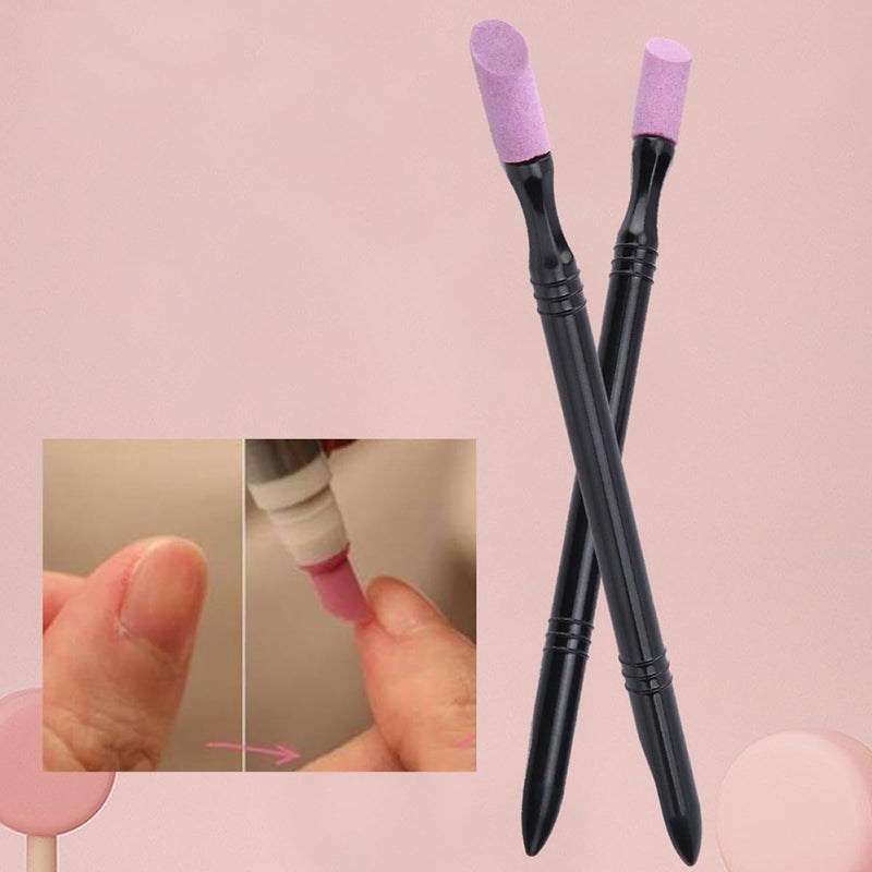 10pcs Double-Ended File Stone Stick Pen Cuticle Pusher Nail Buffing Tool Manicure Supplies for Home and Expert Use - Image 5