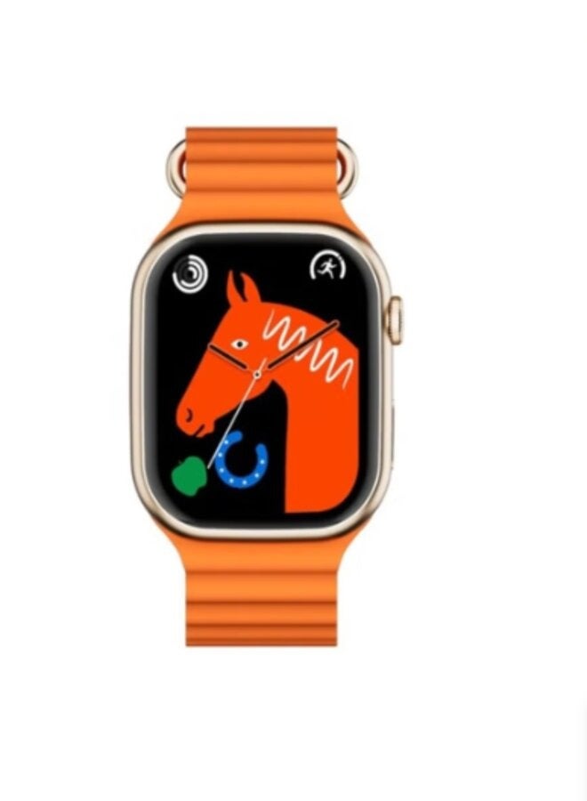 W&O Smart Watch X8 Pro Plus Screen 2.12 inch Series 8 with Altitude Tracking Body Temperature GPS NFC Orange - Image 1