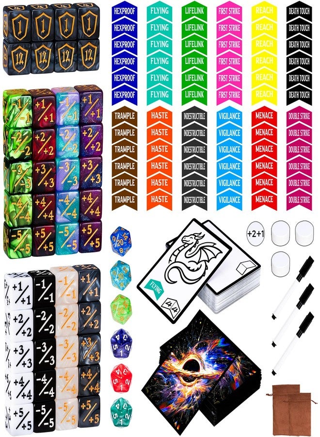 Tinzum 259 PCS MTG Dice Set, Keyword Counters, Dry Erase Tokens Accessories - Image 1