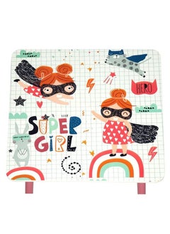 Home Elements Super Girl Design Kids Wood Multi Functional Learning Study Table and 2 Chair Set Durable and Sturdy  - Image 2