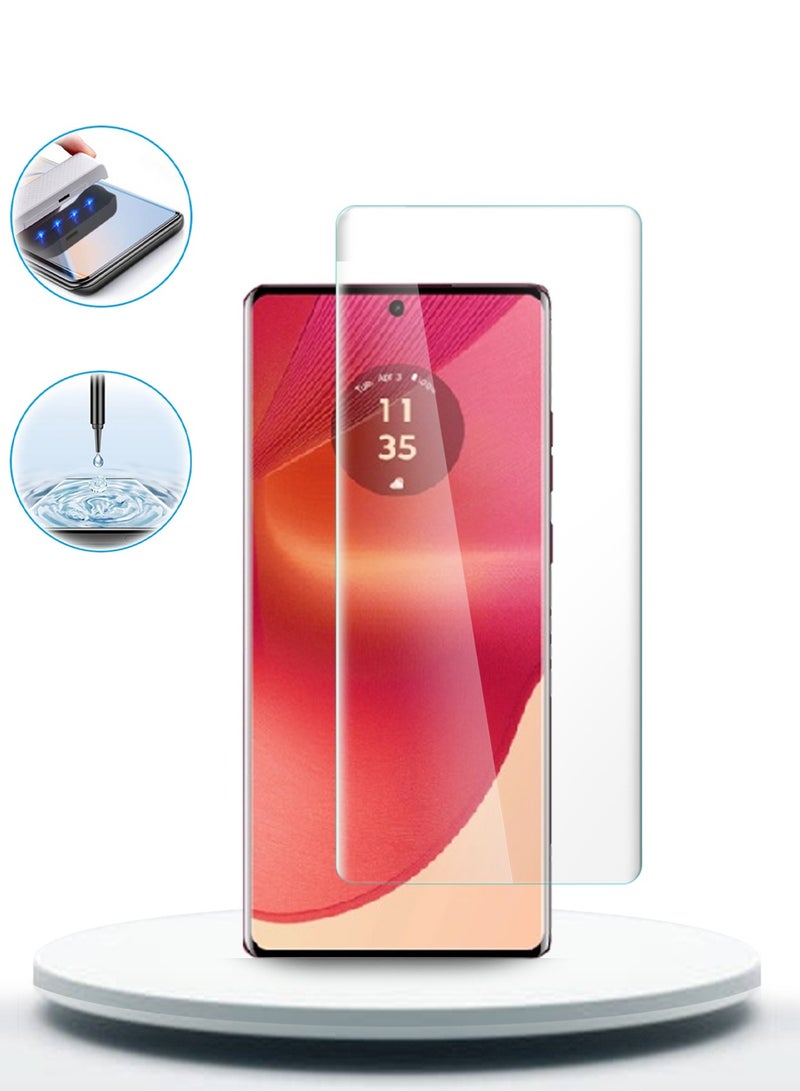 Wtech Motorola Edge 50 Fusion / Motorola S50 Neo / Motorola Moto G85 5G 2024 Premium Curved Edges UV Full Glue Full Cover Tempered Glass Screen Protector - Clear - Image 3
