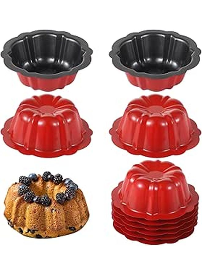 10 Pcs Nonstick Carbon Steel Fluted Cake Pans 4 5 In Flower Shape Baking Mold For Brownie Cupcake - Image 1