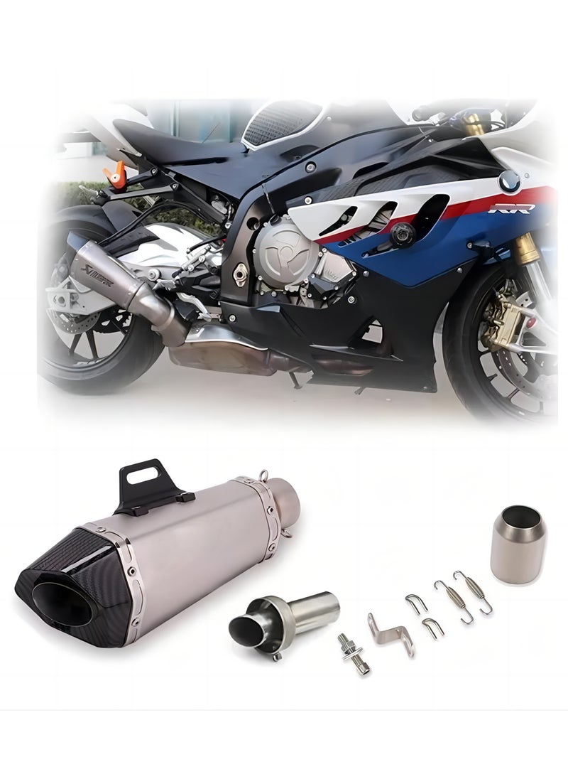 Generic - Motorcycle Sports Exhaust Pipe Carbon Fiber Universal - Image 1