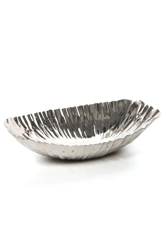 Hosley Hosley Silver Finish Decor Tray Bowl 13.6 Inches Long Ideal for Wedding or Special Occasion for Decorating with Orbs Potpourri Vase Votive Candle Gardens Aromatherapy O4 