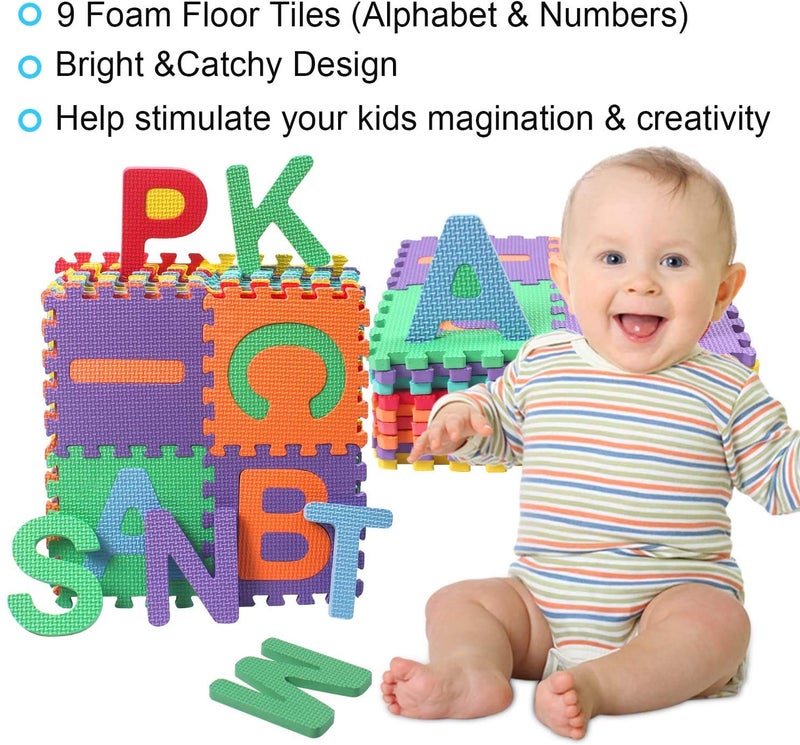 Kangler Kids Foam Puzzle Play Mat 5.9inch x 5.9inch (36-Piece Set) Interlocking EVA Floor Tiles with Alphabet and Numbers - Image 3
