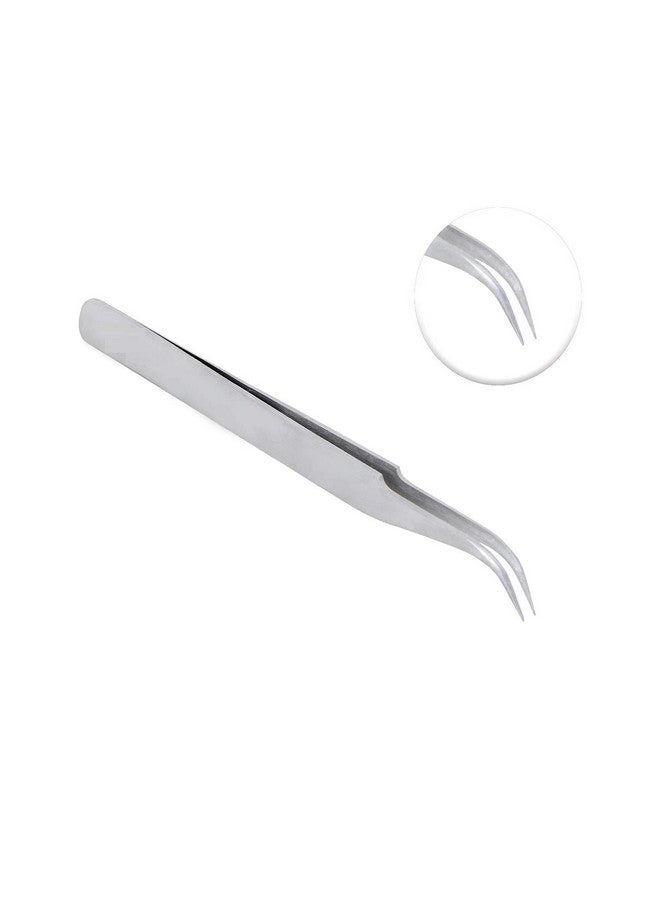 TECHDELIVERS¬Æ Stainless Steel 7A Number Stainless Steel Curved Non-Magnetic Precision Tweezer with Very-Fine Point Bent Tip | Electronic Assembly Tool or False Eye Lashes, Nail Art- Manicure 1 Piece - Image 3