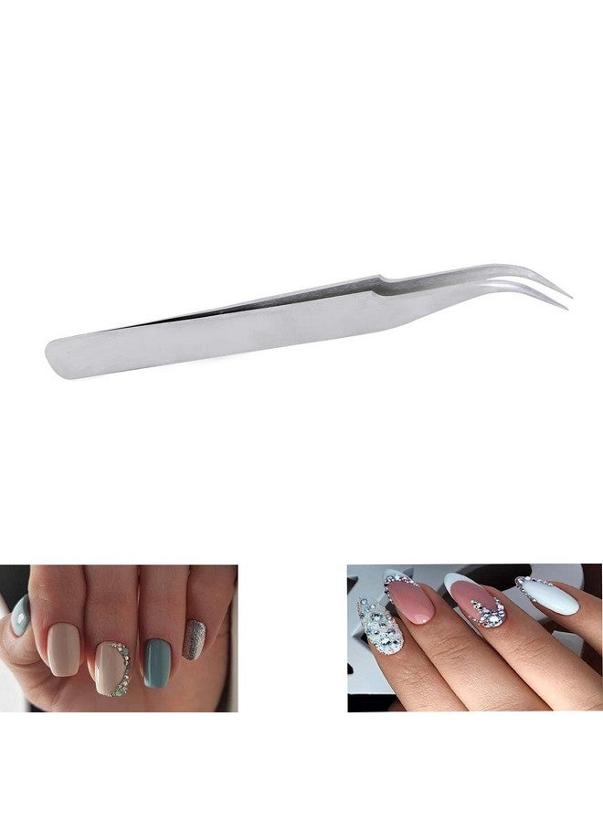 TECHDELIVERS¬Æ Stainless Steel 7A Number Stainless Steel Curved Non-Magnetic Precision Tweezer with Very-Fine Point Bent Tip | Electronic Assembly Tool or False Eye Lashes, Nail Art- Manicure 1 Piece - Image 5