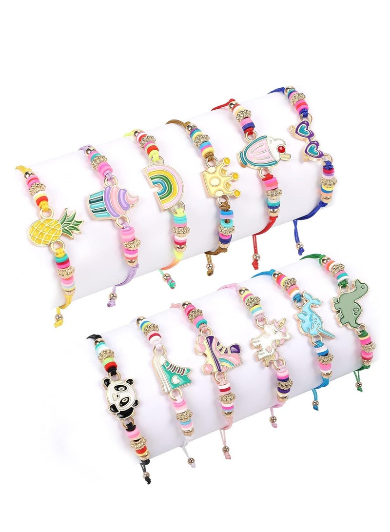 سيلكفكس أسوار البنات للأطفال ، أسوار صداقة 12 جهاز كمبيوتر شخصي يونيكورن ، لطيف قابل للتعديل مصنوع يدويا متعدد الألوان المنسوجة تتظاهر باللعب سوار لحفلة عيد ميلاد الأطفال - Image 1