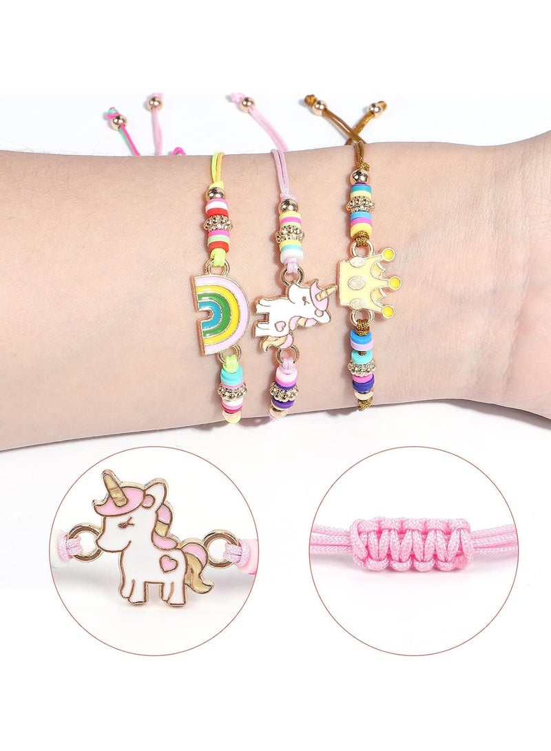 سيلكفكس أسوار البنات للأطفال ، أسوار صداقة 12 جهاز كمبيوتر شخصي يونيكورن ، لطيف قابل للتعديل مصنوع يدويا متعدد الألوان المنسوجة تتظاهر باللعب سوار لحفلة عيد ميلاد الأطفال - Image 3