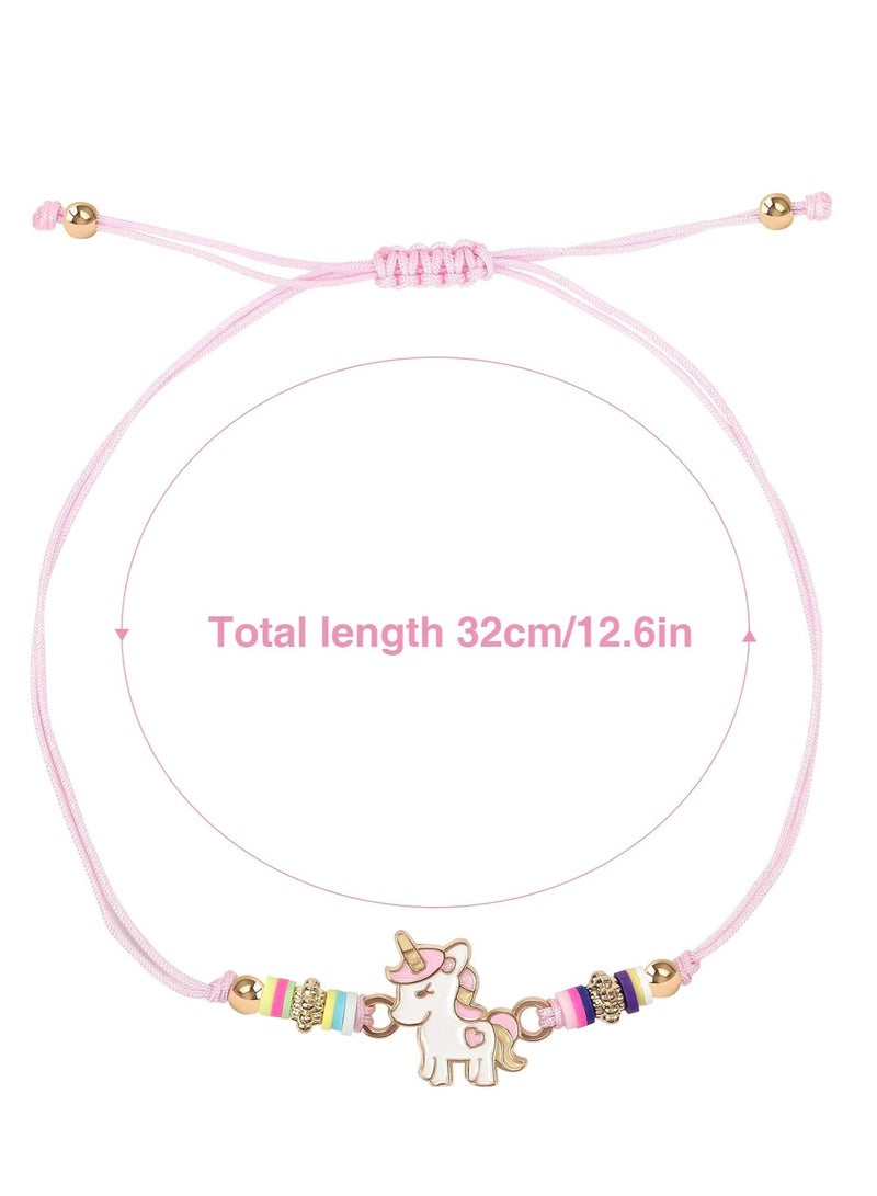 سيلكفكس أسوار البنات للأطفال ، أسوار صداقة 12 جهاز كمبيوتر شخصي يونيكورن ، لطيف قابل للتعديل مصنوع يدويا متعدد الألوان المنسوجة تتظاهر باللعب سوار لحفلة عيد ميلاد الأطفال - Image 5