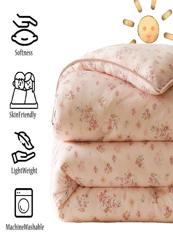 MorroMorn Pink Comforter Twin, Super Soft Twin Bedding Sets - 3 PCS Thick Fluffy Comforter with 2 Pillowcases for Girls Kids Teen, Lightweight for Bed All Seasons (Pink Flowers) - Image 5