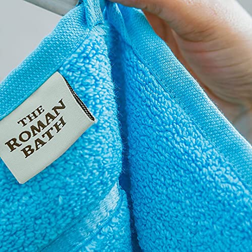 Spread Spain 100% Cotton Towels for Bath, Roman Bath Towel - Soft, Fluffy and Absorbent, 600 GSM, Medium Towels for Bath, 1 Piece Bath Towel for Men/Women, 60 cms x 120 cms - Blue Moon - Image 3