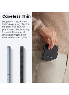 PITAKA pitaka for Z Flip 6 Case, Slim & Light Magnetic Galaxy Z Flip 6 Case with a Case-Less Touch Feeling, 600D Aramid Fiber Made MagEZ Case 5 - Black/Grey(Twill)  - Image 4