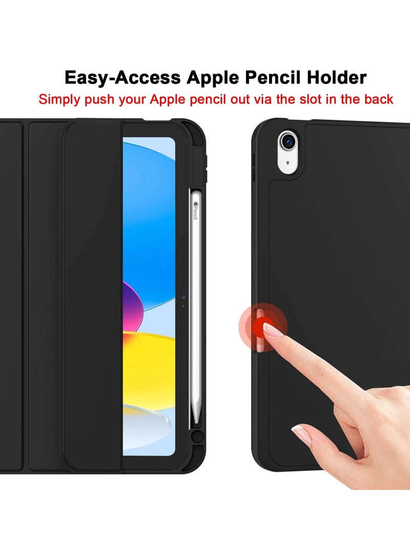 ELTRAZONE iPad 10th Generation Case (10.9 Inch, 2022) – Smart Case with Pencil Holder, Soft TPU Back, Auto Wake/Sleep Support – New Black - Image 3