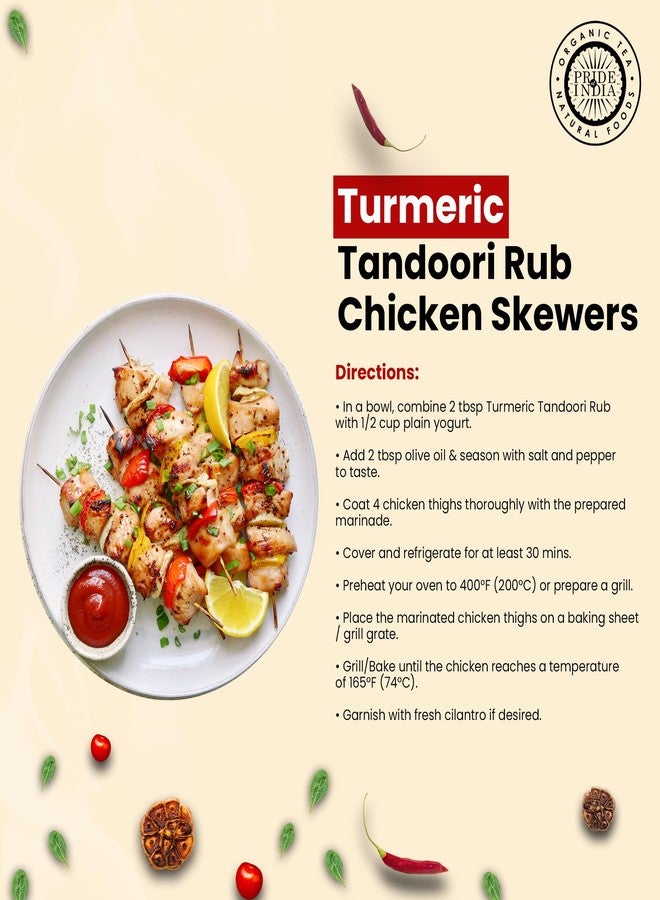 Pride of India Turmeric Tandoori Rub | Bold Smoky Golden Flavor | Gourmet Indian Spice Blend | Ideal for Marinating, Seasoning & Grilling | Includes Dual Sifter Cap | Vegan, Gluten-Free, Non-Bioengineered | 2.3 oz - Image 5