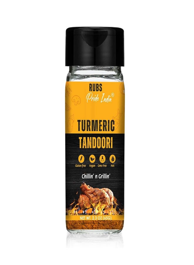 Pride of India Turmeric Tandoori Rub | Bold Smoky Golden Flavor | Gourmet Indian Spice Blend | Ideal for Marinating, Seasoning & Grilling | Includes Dual Sifter Cap | Vegan, Gluten-Free, Non-Bioengineered | 2.3 oz - Image 1