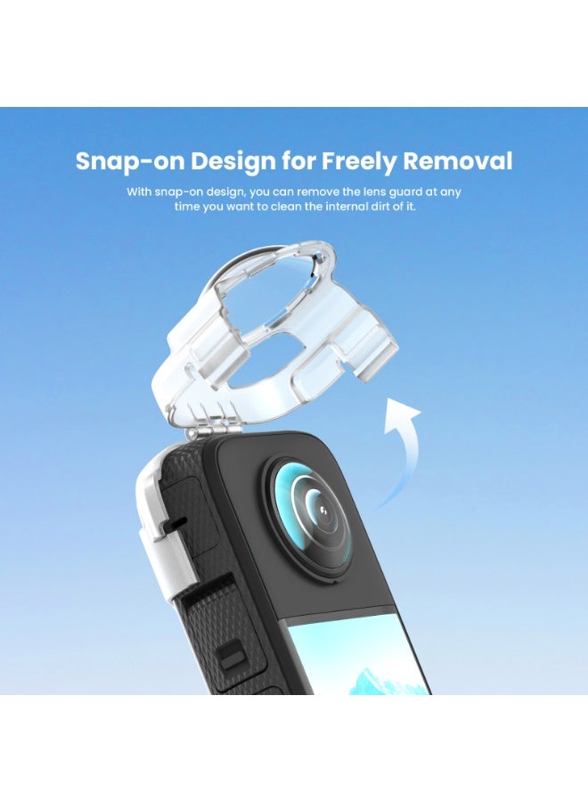 aMagisn غطاء عدسة مانع للضباب مع تصميم قفل لـ Insta360 X3 – طقم حماية شامل للكاميرا من السيليكون، بدون حواف سوداء، مضاد للصدمات وسهل الفك، ملحق لكاميرات الأكشن - Image 4