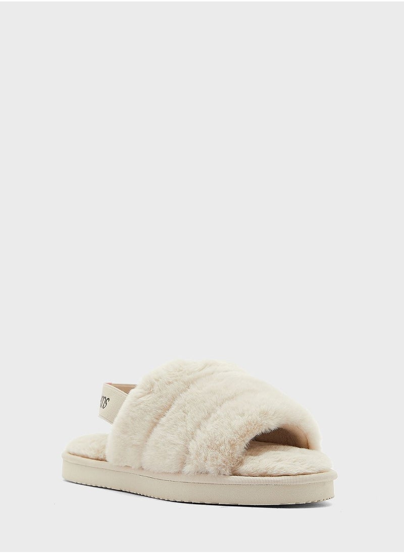Calvin Klein Jeans - Logo Fur Elastic Home Slides - Image 1