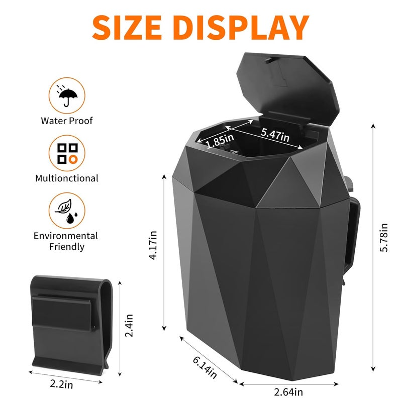 Wontolf Mini Car Trash Can with Lid - Image 5