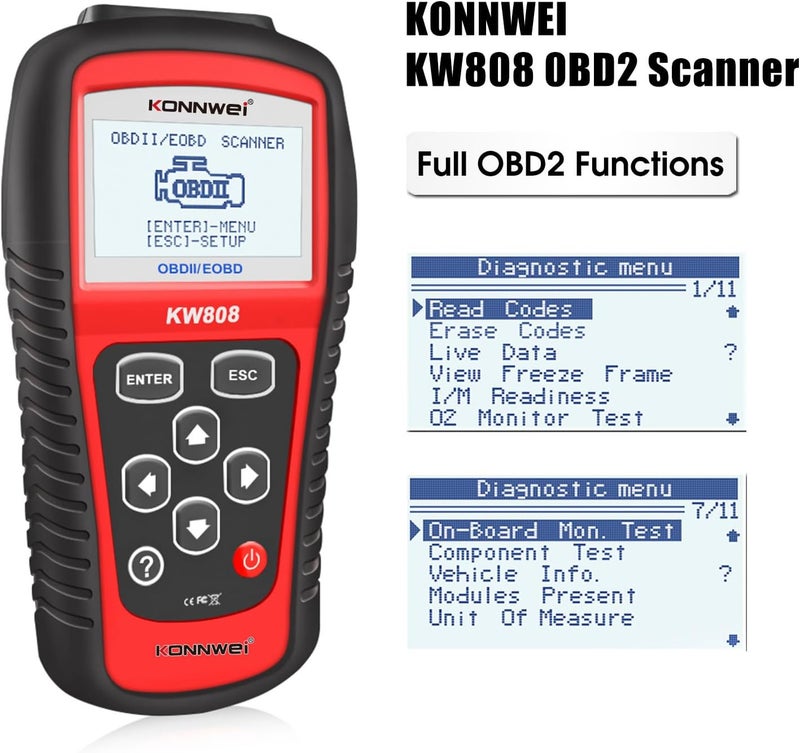 Konnwei Bluetooth Car Diagnostic Scanner – Wireless OBD2 Code Reader for iOS & Android – Fast Engine Light Check & Real-Time Monitoring – Smart Automotive Fault Code Tool – Easy DIY Setup  - Image 1