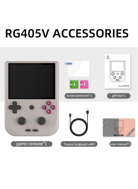 RG405V handheld game console 4-inch IPS touch screen Android 12 Unisoc Tiger T618 64-bit game console built-in 5500mAh battery 128G TF card can play 3000+ games