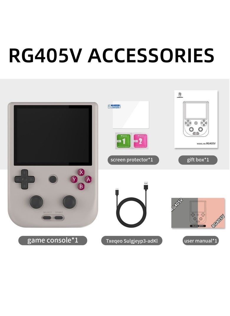 M MIAOYAN RG405V handheld game console 4-inch IPS touch screen Android 12 Unisoc Tiger T618 64-bit game console built-in 5500mAh battery 128G TF card can play 3000+ games  - Image 1