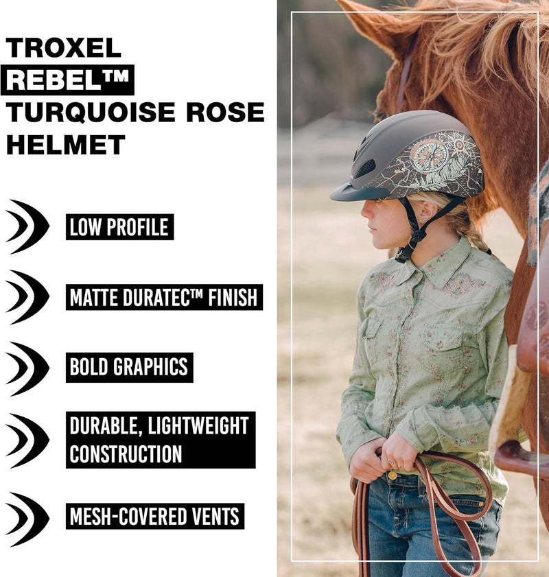 Troxel Rebel Bold Horse Riding Helmet, Low-Profile, Light, Adjustable Design, Safety Horseback Riding Gear - Image 2