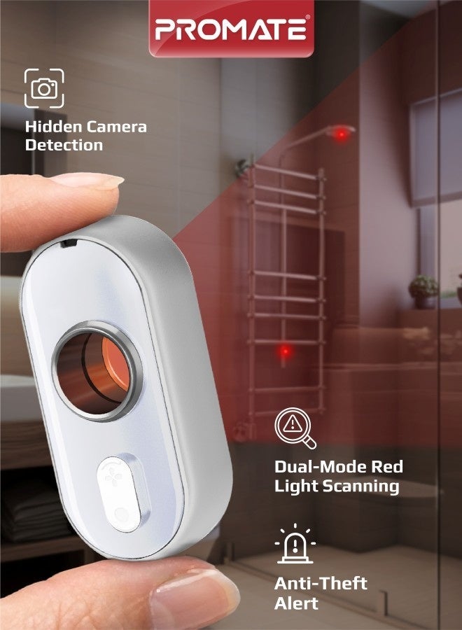 Promate InfraSense Anti-Spy Camera Checking with IR Camera Detection, Optical Lens Filter, Vibration Motion Alarm, Emergency Alert, Flashlight and Rechargeable Battery for Hotels, Airbnb & Travel Security - Image 1