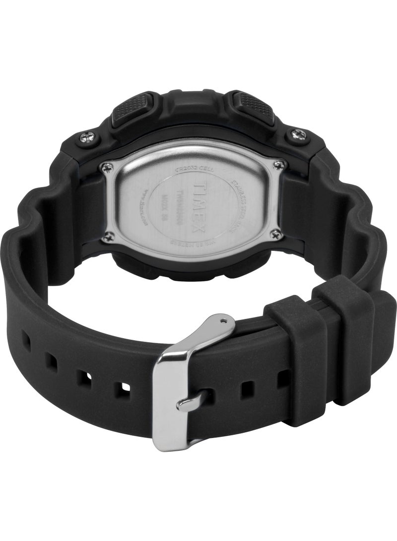 تيميكس ساعة TIMEX النسائية بهيكل من الراتينغ الأسود وسوار سيليكون أسود - Image 3