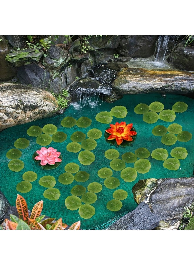 PRETYZOOM PRETYZOOM 30pcs Mini Artificial Floating Foam Lotus Leaves Lily Pads Artificial Foliage Pond Decor for Pond Pool Home Aquarium Decoration (2.36")  - Image 2