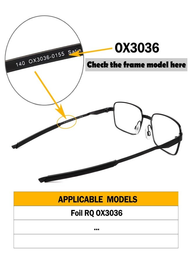 LenzProse Ear Socks Replacement Temple Sleeves for Oakley Foil RQ OX3036 Eyeglasses Frame, Silicone Soft Black Ear Tips - Image 3