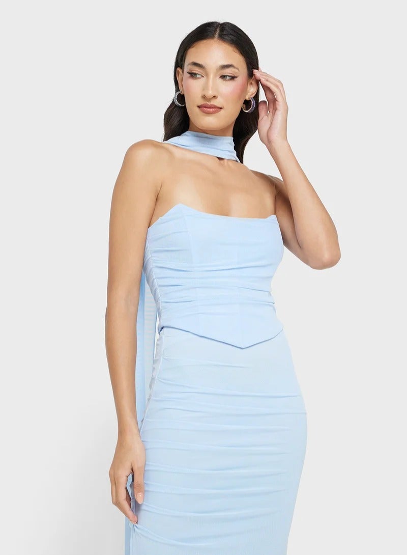 Ginger Corset Bodice Top & Bodycon Skirt Set with Scarf - Image 3