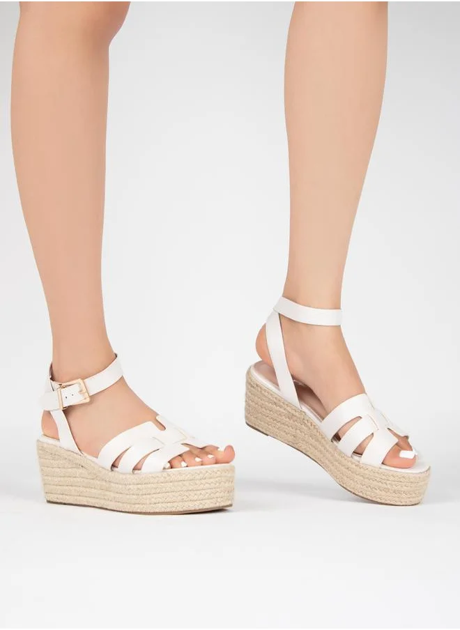 RAID Ankle Strap Espadrille Wedge Sandals by Styli