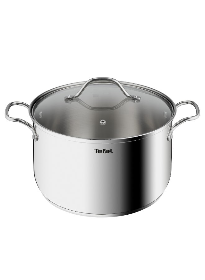 تيفال TEFAL قدر Intuition XL | 26 سم | الفولاذ المقاوم للصدأ 18/10 عالي الجودة | حجم XL | مقابض قوية | غطاء زجاجي | طنجرة للطهي بالحث | ضمان لمدة سنتين | B8646304 - Image 1