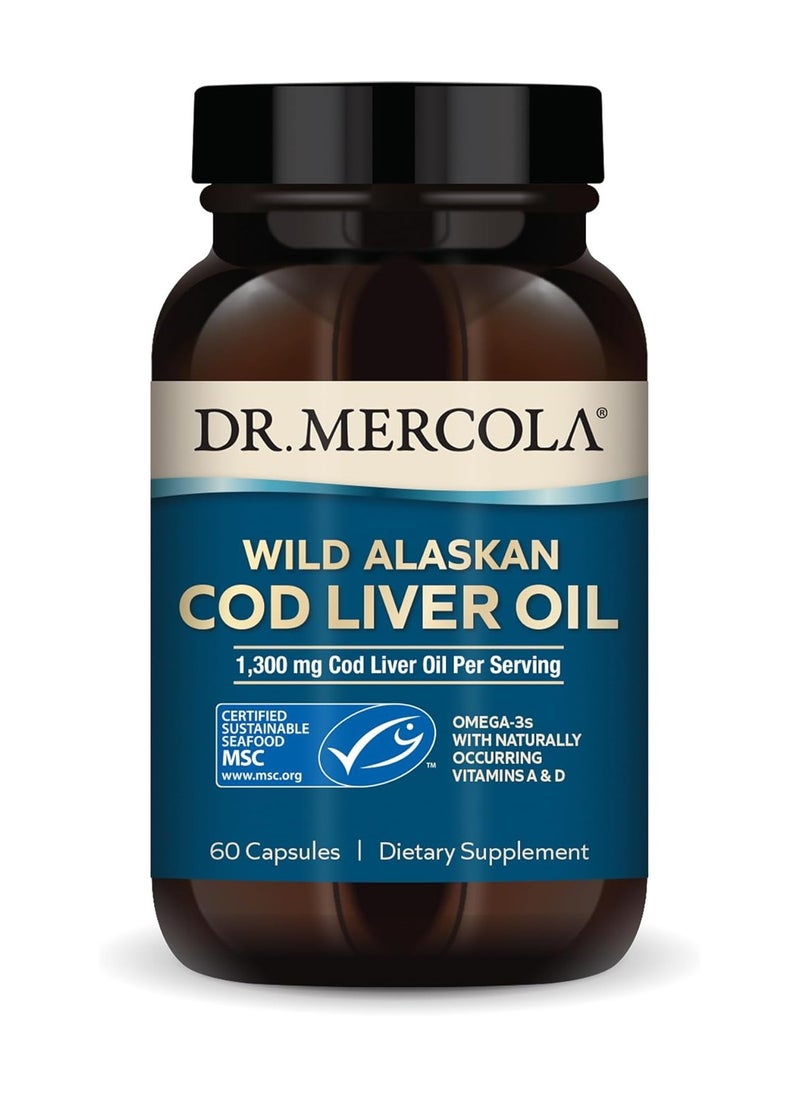 Dr. Mercola - Wild Alaskan Cod Liver Oil 1300 Mg Cod Liver Oil Per Serving 60 Capsules - Image 1