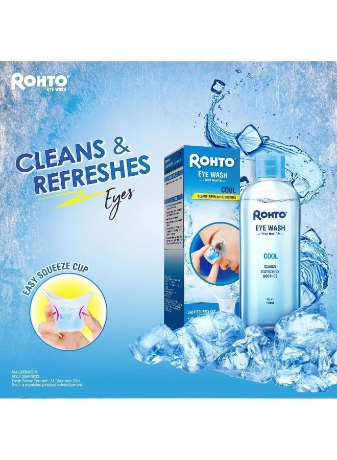 Rohto Cool Eye Wash 150ml – Refreshes, Soothes Eye Irritation, and Provides a Cooling Sensation (Bundle of 2) - Image 2