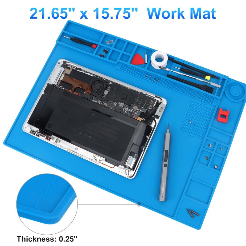 STREBITO Soldering Mat - Large, Heat Resistant Up to 932F, Magnetic, Silicone Work Mat for Soldering Iron, Electronic & PC Building - Size 21.7" x 15.8 - Image 5