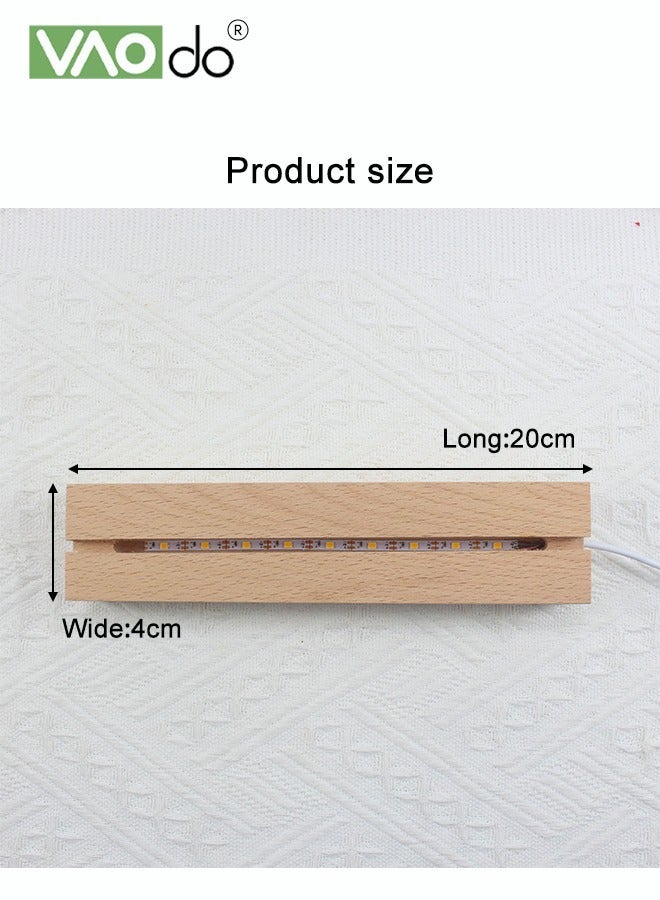 VAOdo LED Night Light, Acrylic Note Board with Wooden Base & Irregular Shape, Reusable Clear Desktop Memo Light, Soft Night Light for Home Office Decor, Eid Ramadan Gift for Family - Image 3