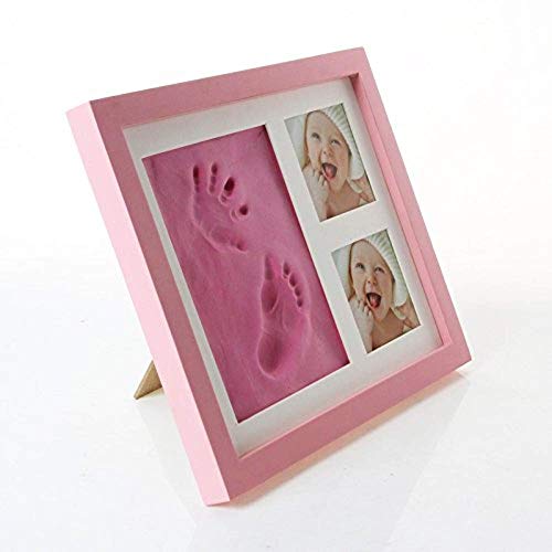 BABIES BLOOM Charming Baby Handprint and Footprint Kit Solid Wood Photo Frame | Baby Imprint Kit| Baby | First Birthday Gift | Baby Memories Gift | Baby Room Decor (Pink/Pink) - Image 4