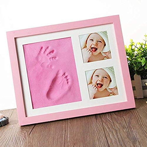 BABIES BLOOM Charming Baby Handprint and Footprint Kit Solid Wood Photo Frame | Baby Imprint Kit| Baby | First Birthday Gift | Baby Memories Gift | Baby Room Decor (Pink/Pink) - Image 2