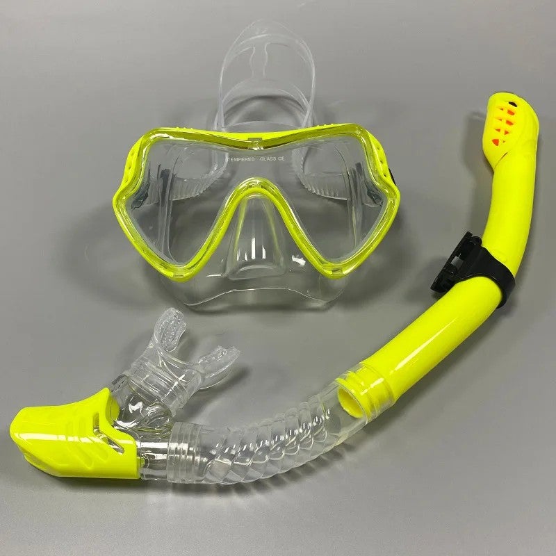 Bluejw Diving Goggles and Snorkel Set for Men Women Adults Large Frame Silicone Mask Tempered Glass Lenses Swimming Snorkeling Mask - Image 1