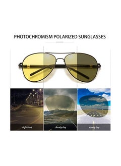 KASTWAVE Night Driving Glasses, Polarized Aviator Sunglasses for Men Women Lightweight Driving Outdoor 100% UV 400 Protection Driving Polarized HD Night Vision Driving Anti-Glare Glasses (Black Lens Frame)  - Image 2
