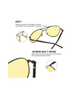 KASTWAVE Night Driving Glasses, Polarized Aviator Sunglasses for Men Women Lightweight Driving Outdoor 100% UV 400 Protection Driving Polarized HD Night Vision Driving Anti-Glare Glasses (Black Lens Frame)  - Image 5