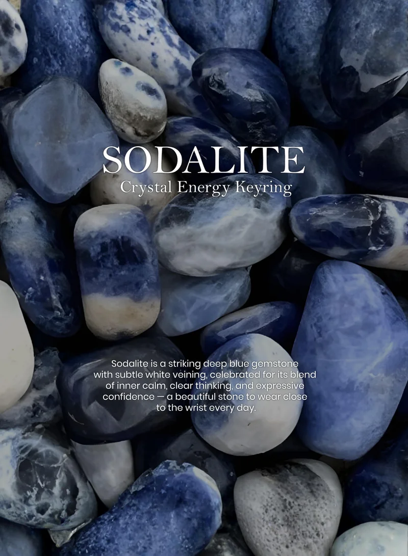 British Fossils ميدالية مفاتيح طاقة الكريستال سوداليت