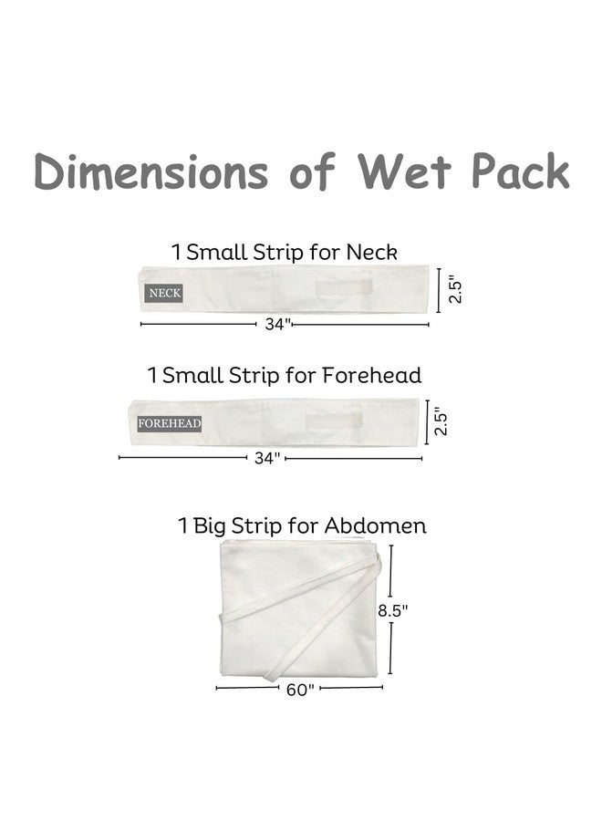 Manushya Life Manushya Life | Wet Pack Cotton Patti for Body Detox with VELCRO CLOSURE | Satvic Lifestyle | Set of 3 Strips for Abdomen, Neck and Head | Contains Cotton Cloth Bag and User Manual - Image 4