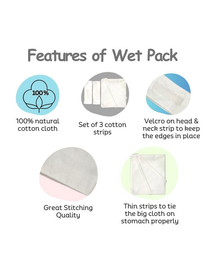 Manushya Life Manushya Life | Wet Pack Cotton Patti for Body Detox with VELCRO CLOSURE | Satvic Lifestyle | Set of 3 Strips for Abdomen, Neck and Head | Contains Cotton Cloth Bag and User Manual - Image 5