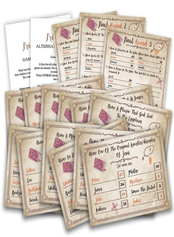 Pazag Bible Trivia Game, Bible Friendly Feud Quiz, Bible Trivia Games for Family, Bible Family Feud Questions, Games for Church Group, Bible Community Party Supplies-S01 - Image 1